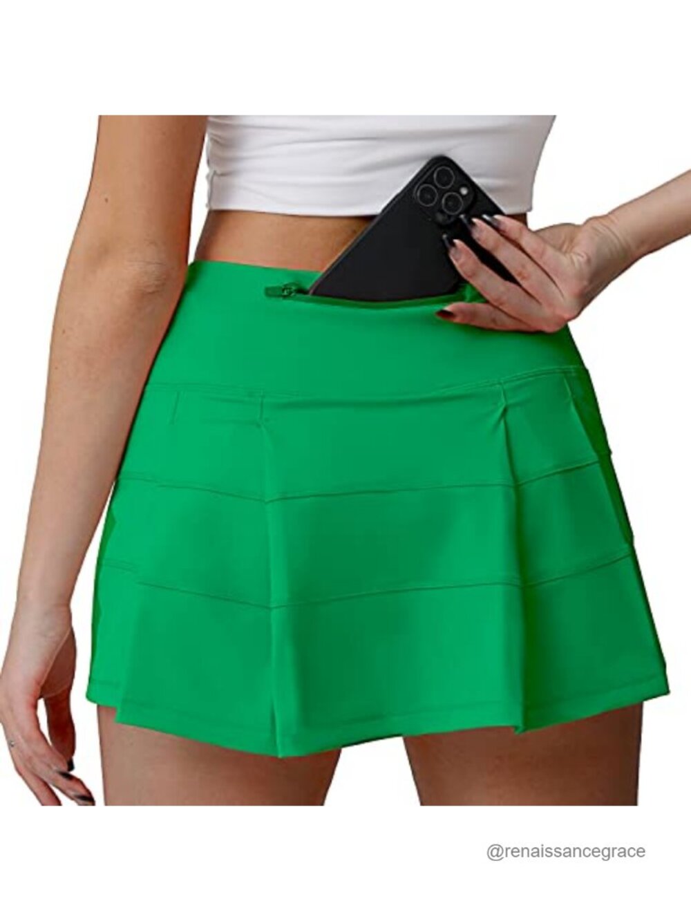 High Waisted Pleated Tennis Skirt with Pockets Athletic Golf Skort Built-in